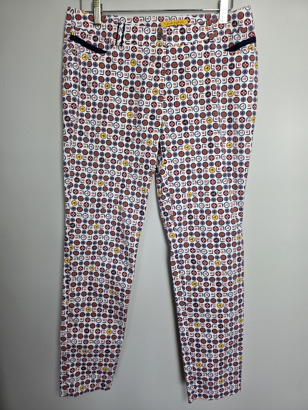 Louis Castel Golf Pants Women M 73 Stretch Slim Fit Printed Korean‎